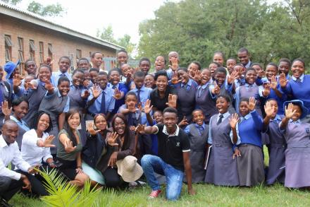 A pilot test of Young 1ove's program gets an enthusiastic response from students at a school in Zimbabwe. 